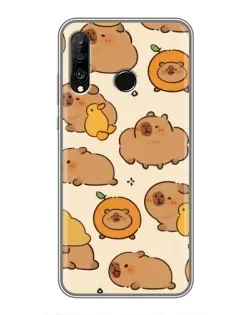 Чехол для Huawei P30 Lite / Nova 4e с картинкой «Капибары с апельсинами»