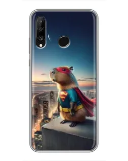 Чехол для Huawei P30 Lite / Nova 4e с картинкой «Капи-мен супергерой» Чехол для Huawei P30 Lite / Nova 4e с картинкой «Капи-мен супергерой»