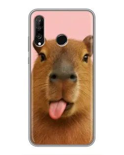 Чехол для Huawei P30 Lite / Nova 4e с картинкой «Капибара с языком» Чехол для Huawei P30 Lite / Nova 4e с картинкой «Капибара с языком»