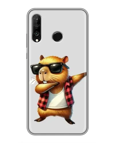Чехол для Huawei P30 Lite / Nova 4e с картинкой «Капибара рэпер даб»