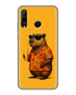 Чехол для Huawei P30 Lite / Nova 4e с картинкой «Капибара на отдыхе» Чехол для Huawei P30 Lite / Nova 4e с картинкой «Капибара на отдыхе»