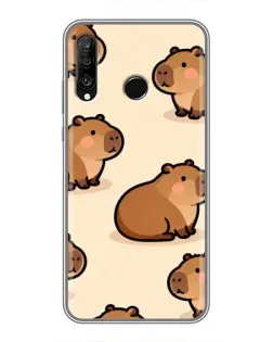 Чехол для Huawei P30 Lite / Nova 4e с картинкой «Паттерн милых капибар» Чехол для Huawei P30 Lite / Nova 4e с картинкой «Паттерн милых капибар»