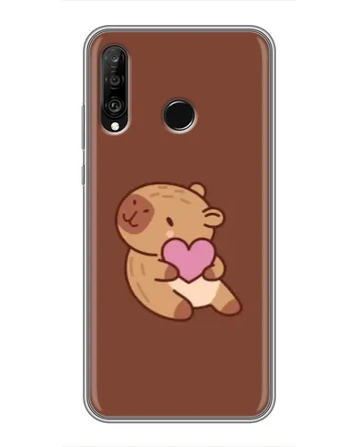 Чехол для Huawei P30 Lite / Nova 4e с картинкой «Капибара с сердцем»