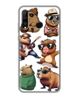 Чехол для Huawei P30 Lite / Nova 4e с картинкой «Крутые капибары музыканты» Чехол для Huawei P30 Lite / Nova 4e с картинкой «Крутые капибары музыканты»