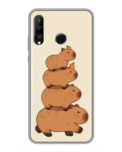 Чехол для Huawei P30 Lite / Nova 4e с картинкой «Башня из капибар»
