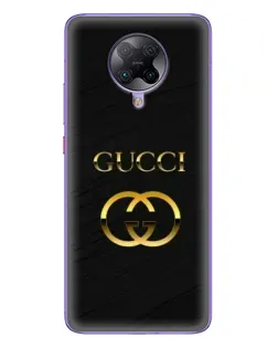 Чохол для Xiaomi POCO F2 Pro з картинкою «Золотий логотип Gucci»