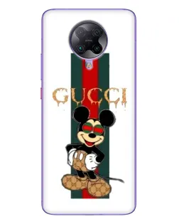 Чохол для Xiaomi POCO F2 Pro з картинкою «Міккі Маус Gucci — смуги»
