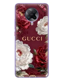 Чохол для Xiaomi POCO F2 Pro з картинкою «Gucci — бордові троянди»
