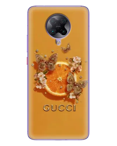 Чехол для Xiaomi POCO F2 Pro с картинкой «Gucci — золотые бабочки» Чехол для Xiaomi POCO F2 Pro с картинкой «Gucci — золотые бабочки»