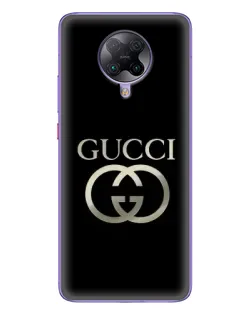 Чохол для Xiaomi POCO F2 Pro з картинкою «Gucci — золото на чорному»