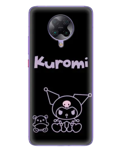 Чехол для Xiaomi POCO F2 Pro с картинкой «Kuromi — черный минимализм»