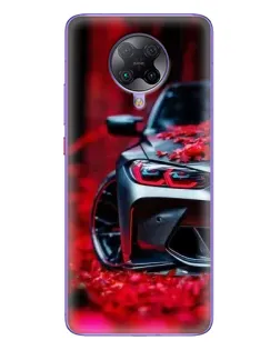 Чохол для Xiaomi POCO F2 Pro з картинкою «Спортивна BMW та квіти»