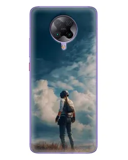 Чохол для Xiaomi POCO F2 Pro з картинкою «Герой PUBG на скелі»