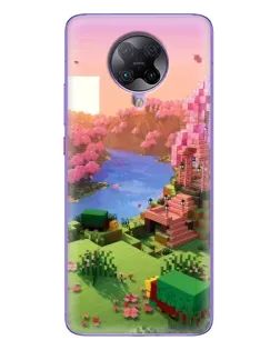Чохол для Xiaomi POCO F2 Pro з картинкою «Рожеве дерево Minecraft»