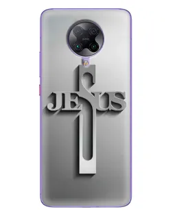 Чехол для Xiaomi POCO F2 Pro с картинкой «Металлический крест Jesus»