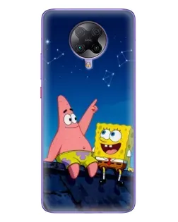 Чехол для Xiaomi POCO F2 Pro с картинкой «Губка Боб и Патрик ночью» Чехол для Xiaomi POCO F2 Pro с картинкой «Губка Боб и Патрик ночью»