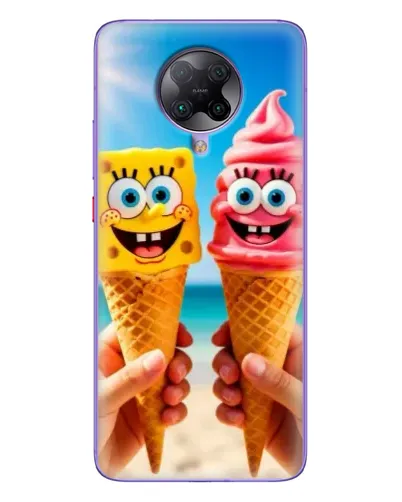 Чехол для Xiaomi POCO F2 Pro с картинкой «Спанч Боб мороженое»