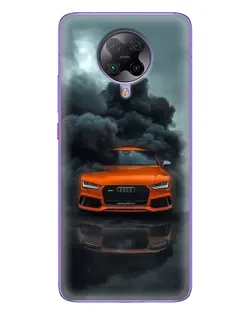 Чохол для Xiaomi POCO F2 Pro з картинкою «Audi у хмарах диму»