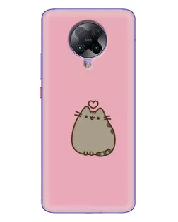 Чехол для Xiaomi POCO F2 Pro с картинкой «Pusheen сердце»