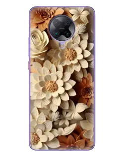 Чохол для Xiaomi POCO F2 Pro з картинкою «Бежевий флористичний декор»