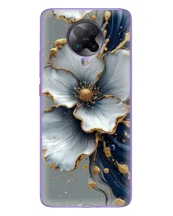 Чохол для Xiaomi POCO F2 Pro з картинкою «Біла квітка та золотий флюїд»