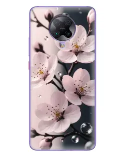Чохол для Xiaomi POCO F2 Pro з картинкою «Ніжня сакура та краплі»