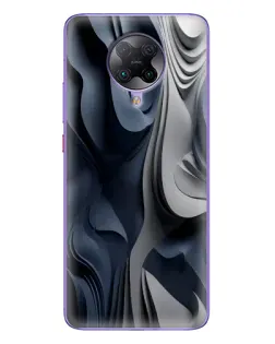 Чехол для Xiaomi POCO F2 Pro с картинкой «Объемные синие складки»