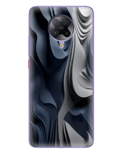 Чехол для Xiaomi POCO F2 Pro с картинкой «Объемные синие складки»