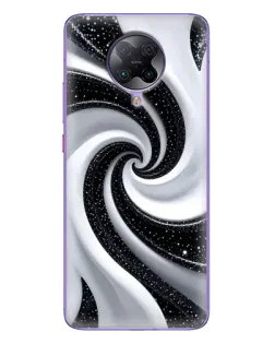 Чехол для Xiaomi POCO F2 Pro с картинкой «Черно-белая спираль»