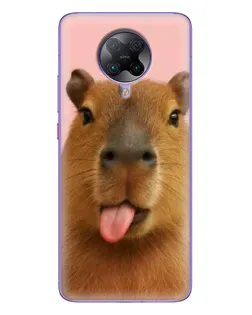 Чохол для Xiaomi POCO F2 Pro з картинкою «Капібара з язиком»