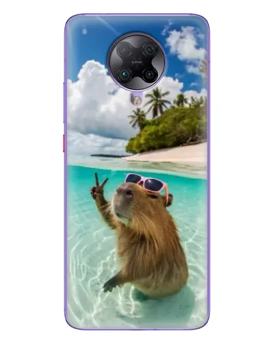 Чохол для Xiaomi POCO F2 Pro з картинкою «Капібара на морі»