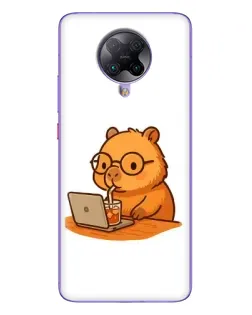 Чохол для Xiaomi POCO F2 Pro з картинкою «Капібара з ноутбуком»