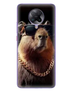 Чохол для Xiaomi POCO F2 Pro з картинкою «Капібара золотий ланцюг»