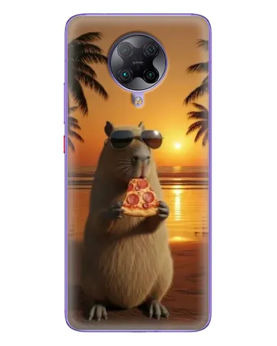 Чохол для Xiaomi POCO F2 Pro з картинкою «Капібара з піцою»