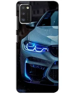 Чехол для Xiaomi POCO M3 с картинкой «Взгляд BMW с синими фарами»