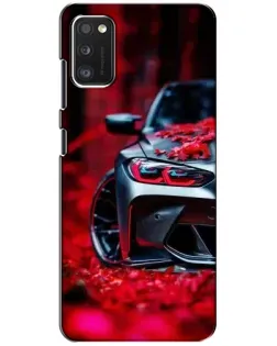Чехол для Xiaomi POCO M3 с картинкой «Спортивная BMW и цветы»
