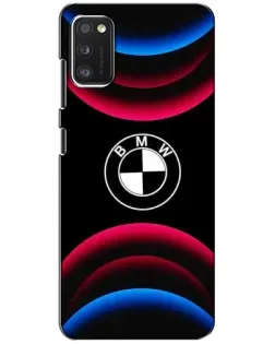 Чехол для Xiaomi POCO M3 с картинкой «Логотип BMW и неоновые дуги»