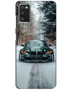 Чехол для Xiaomi POCO M3 с картинкой «BMW в зимнем лесу»