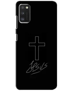 Чехол для Xiaomi POCO M3 с картинкой «Графический крест Jesus»