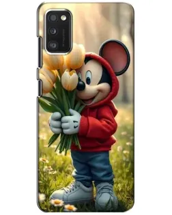 Чехол для Xiaomi POCO M3 с картинкой «Микки с тюльпанами»
