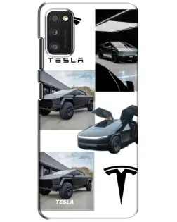 Чохол для Xiaomi POCO M3 з картинкою «Колаж Cybertruck Tesla»