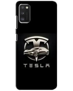 Чохол для Xiaomi POCO M3 з картинкою «Tesla — срібне авто»