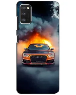 Чехол для Xiaomi POCO M3 с картинкой «Audi в огненном дыму»