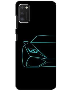Чехол для Xiaomi POCO M3 с картинкой «Голубой силуэт Lamborghini»