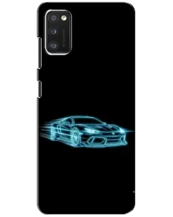 Чехол для Xiaomi POCO M3 с картинкой «Неоновый контур Lamborghini»