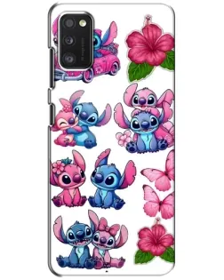 Чехол для Xiaomi POCO M3 с картинкой «Стикеры Stitch и Angel»