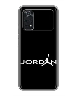 Чехол для Xiaomi POCO M4 Pro 4G с картинкой «Jordan White Logo»