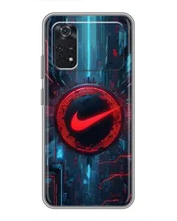 Чехол для Xiaomi POCO M4 Pro 4G с картинкой «Техногенный стиль Nike»