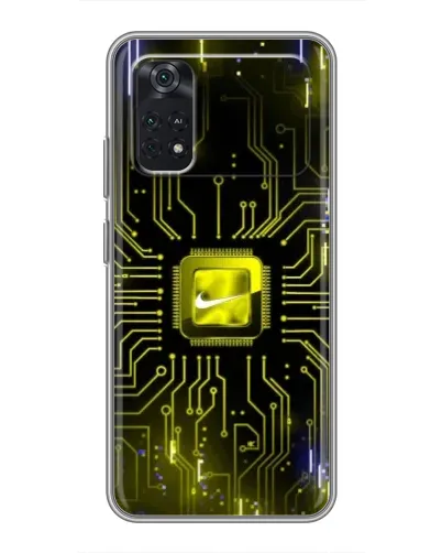 Чехол для Xiaomi POCO M4 Pro 4G с картинкой «Nike — золотая искра»