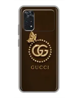 Чехол для Xiaomi POCO M4 Pro 4G с картинкой «Gucci — золотая бабочка»